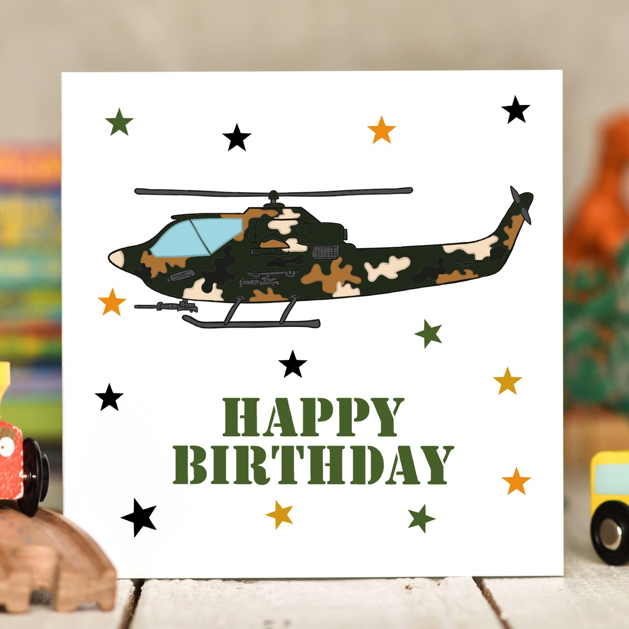 Attack Helicopter Birthday Card