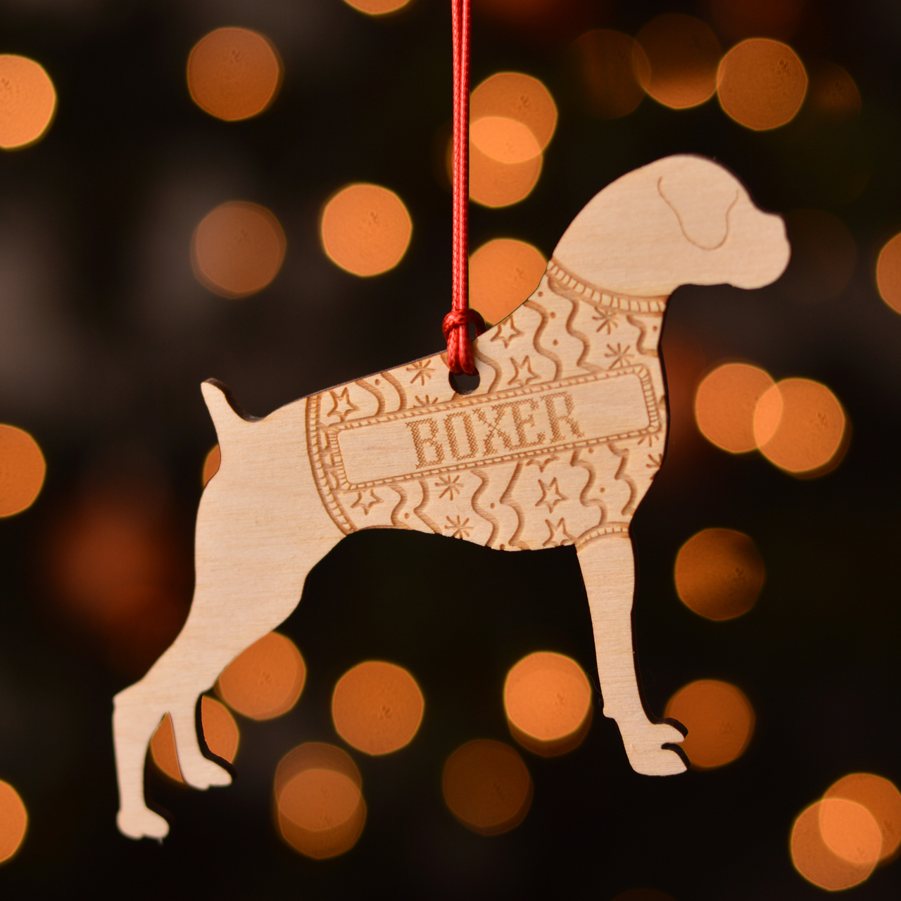 Personalised Boxer Dog Decoration – Short Tail