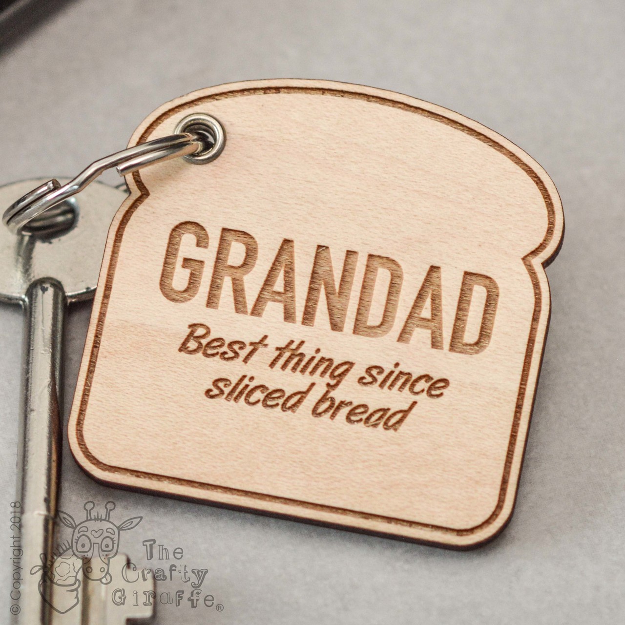 Personalised Sliced Bread Keyring Fathers Day