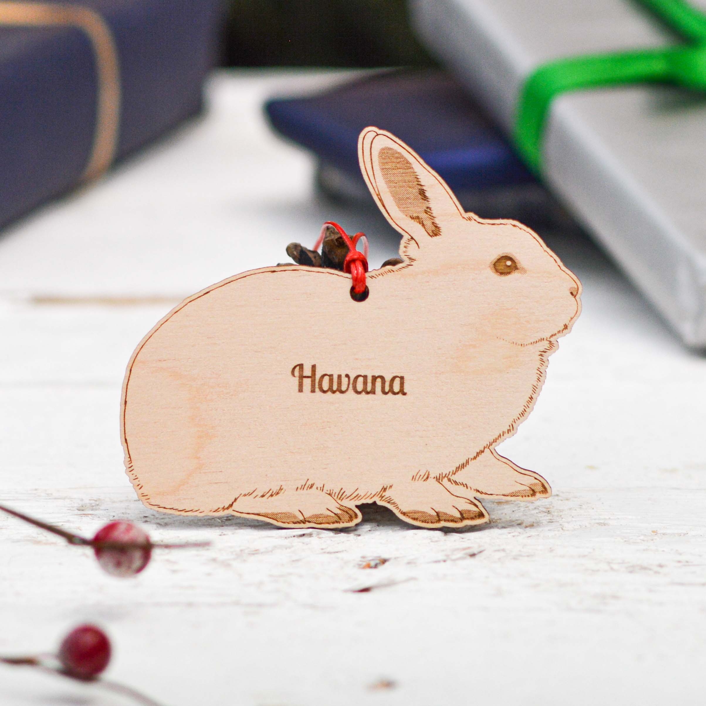 Personalised Havana Rabbit Decoration