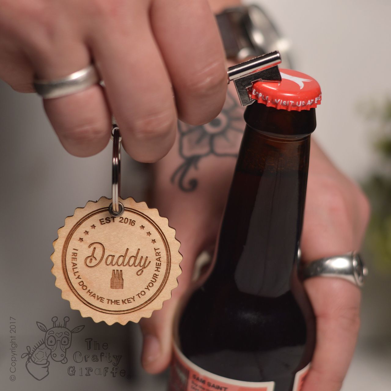 Personalised Beer Bottles Keyring and Bottle Opener