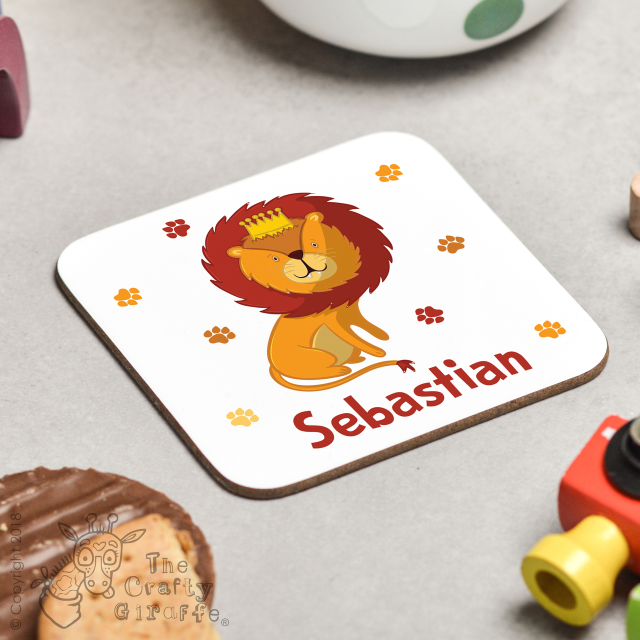 Personalised Lion Coaster