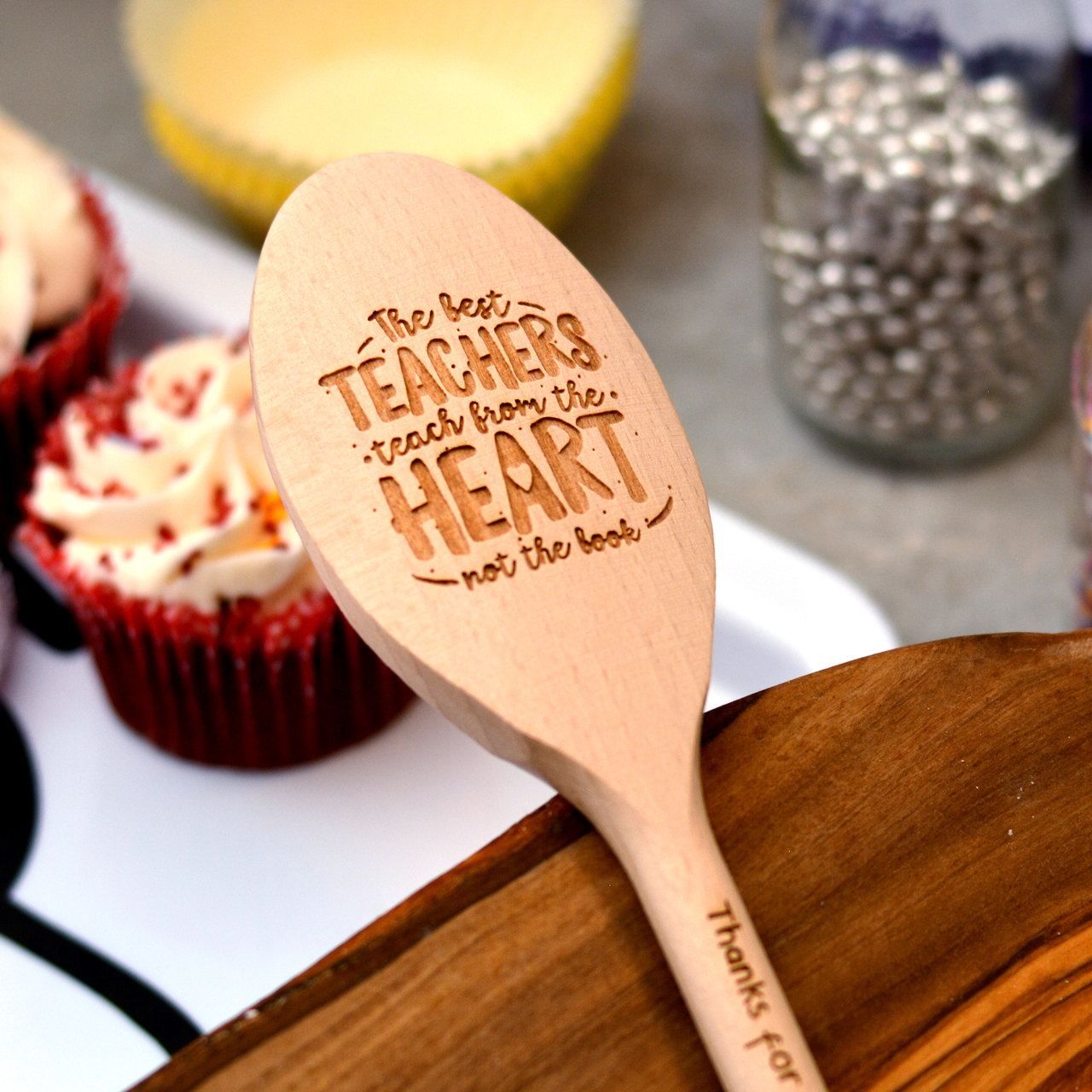 Personalised The best teachers teach from the heart Wooden Spoon