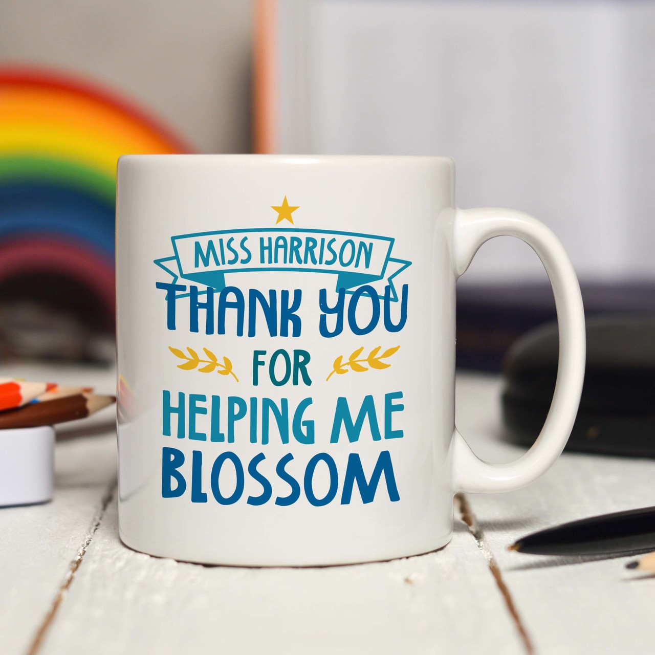 Personalised Thank you for helping me blossom Mug