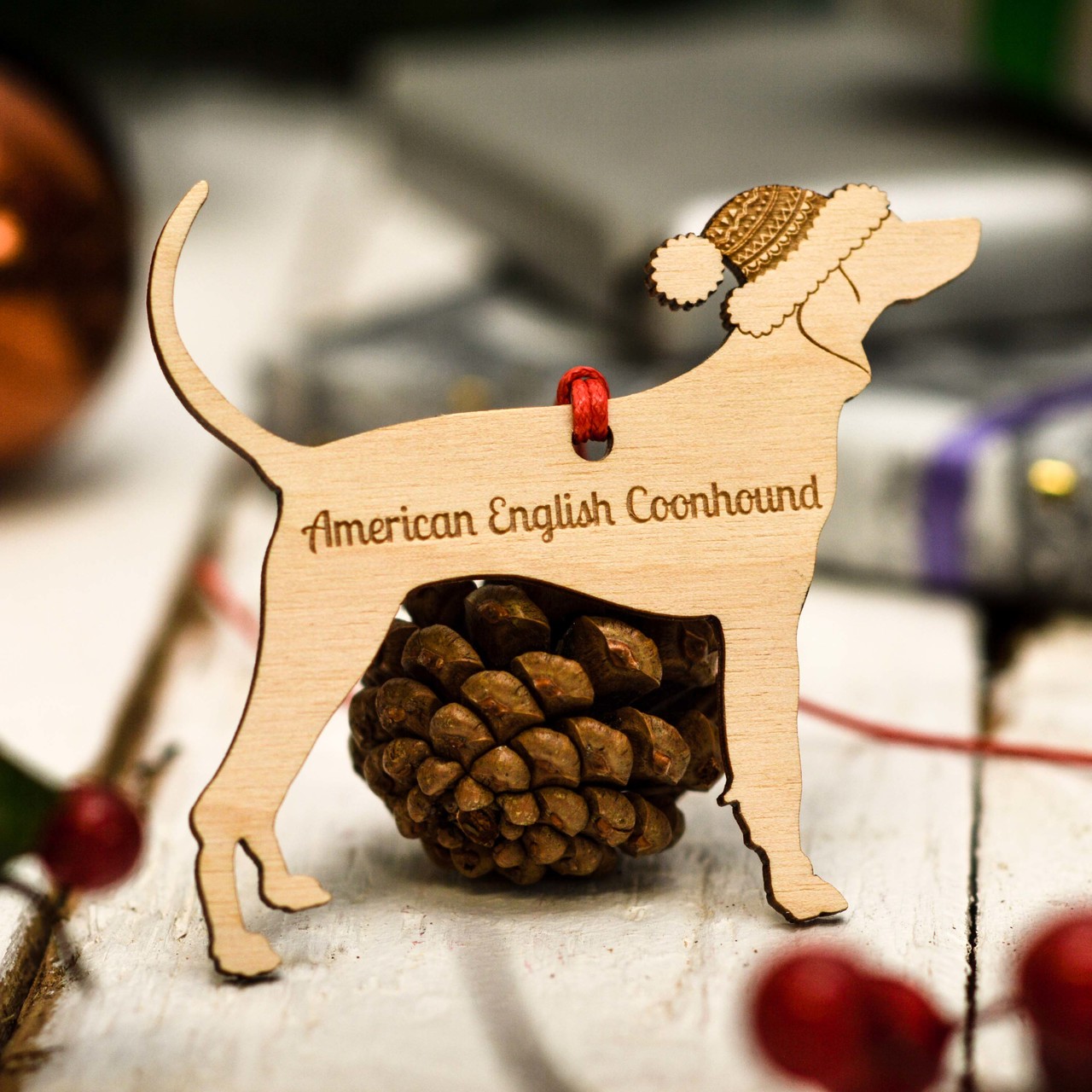 Personalised American English Coonhound Decoration