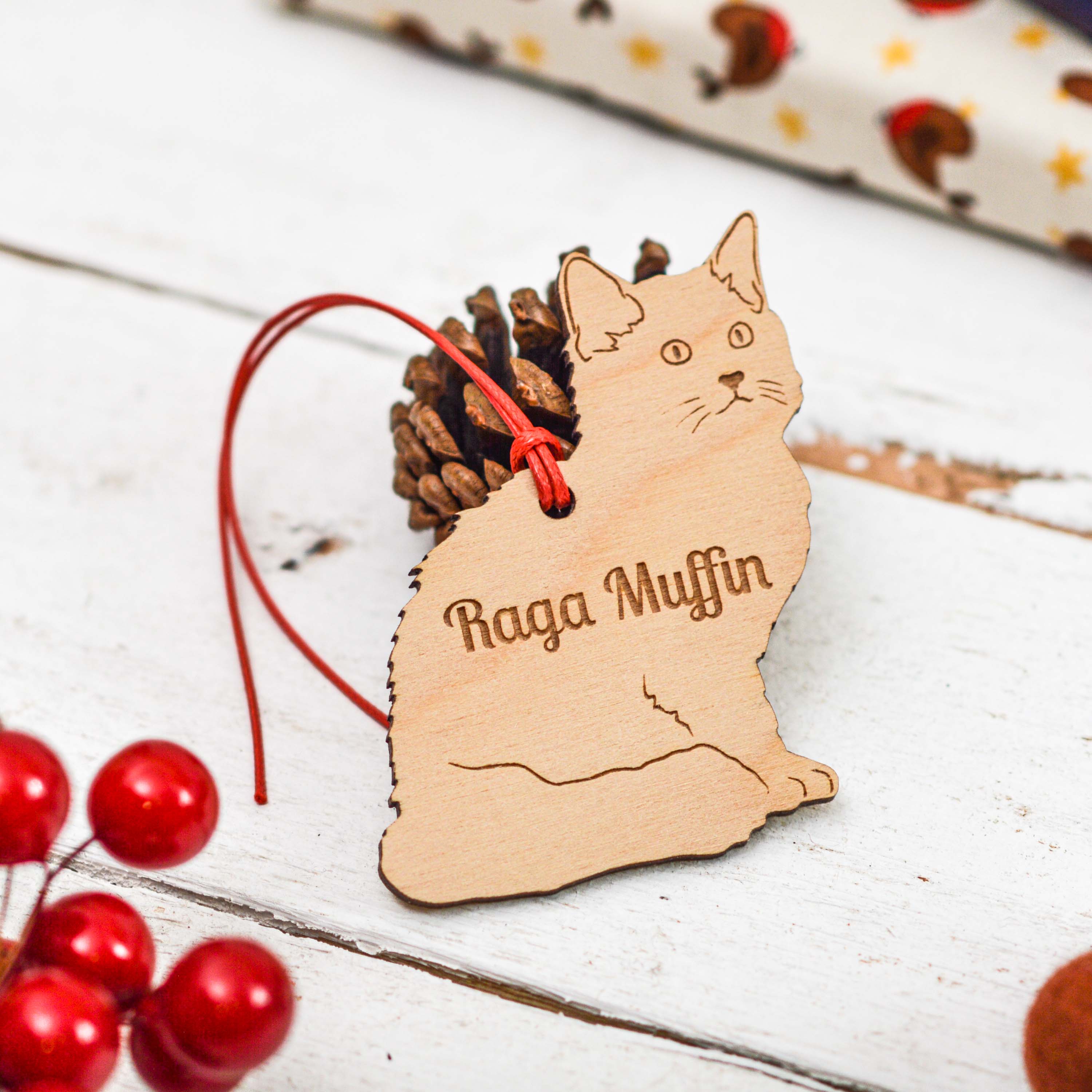 Personalised Raga Muffin Cat Decoration