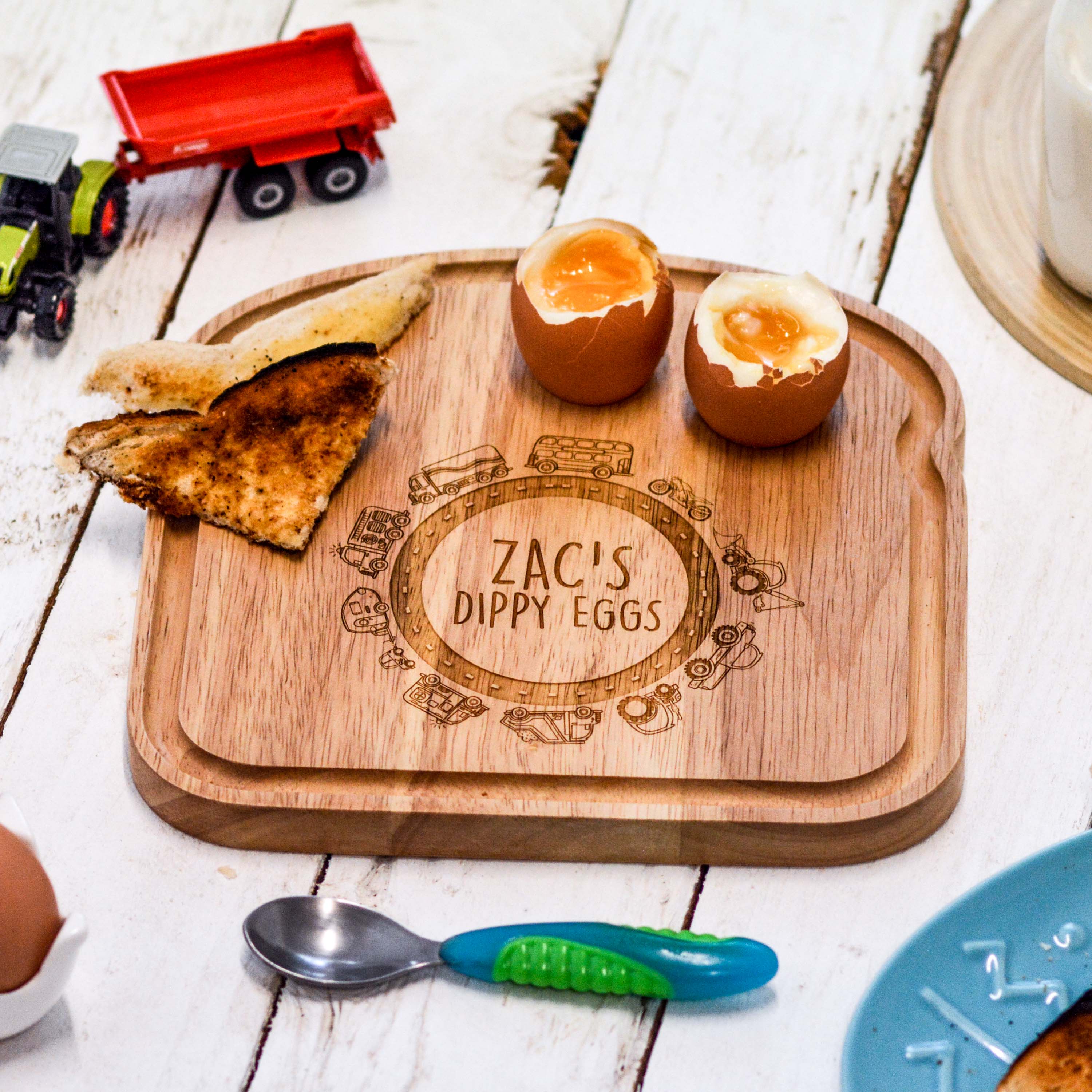 Personalised Breakfast Egg Wooden Board – Road