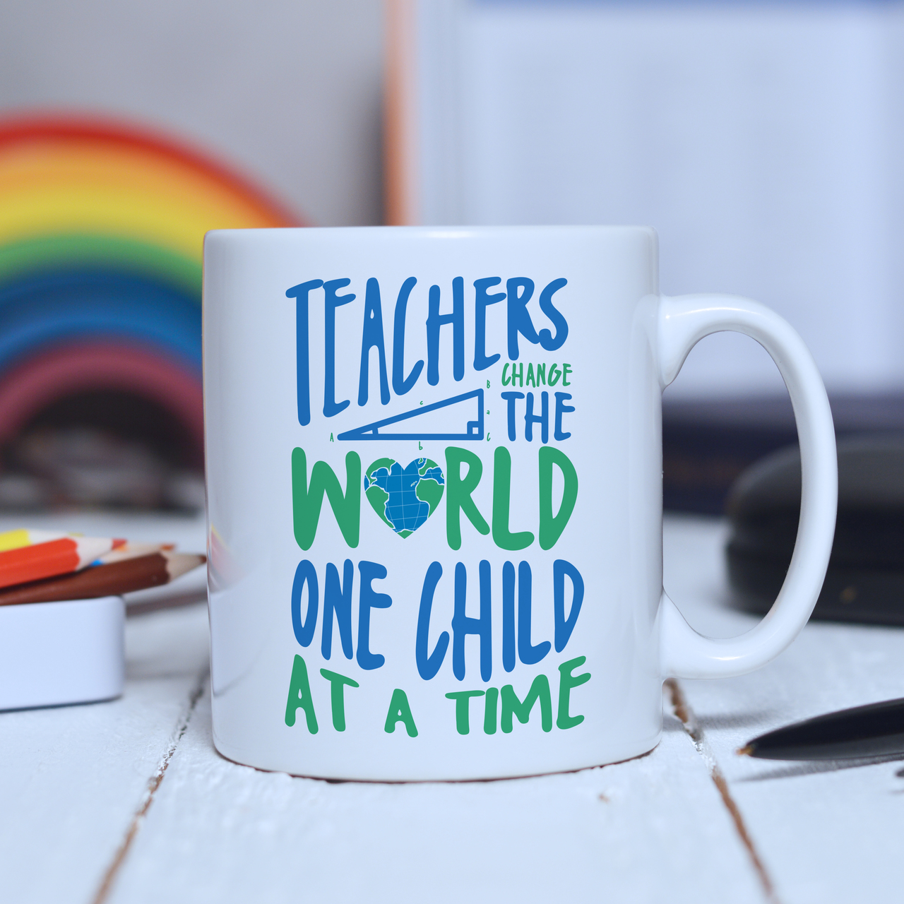 Personalised Teachers change the world one child at a time Mug