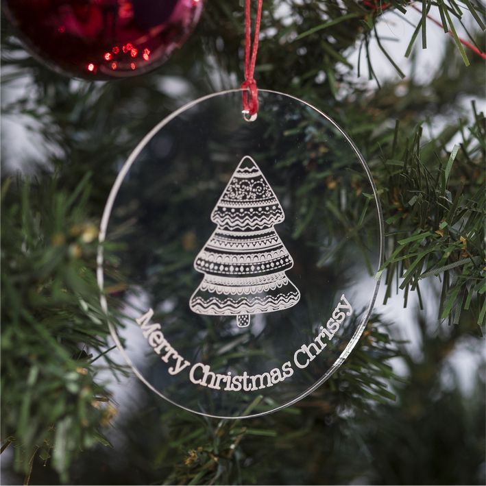 Personalised Patterned Tree Bauble
