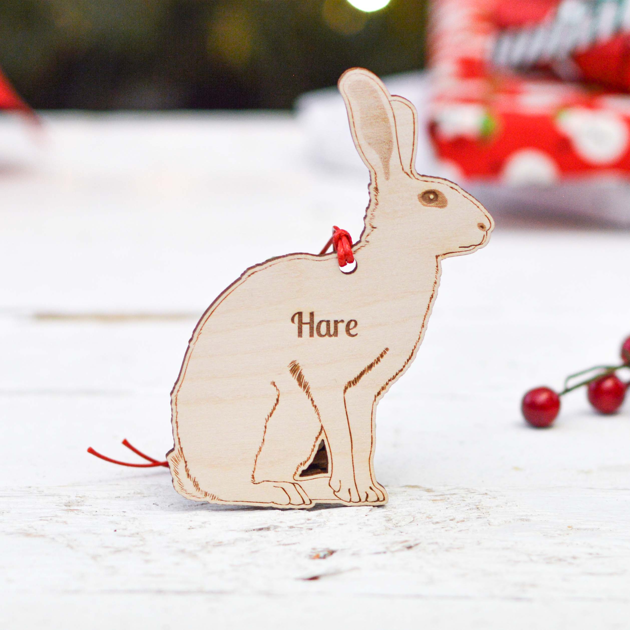 Personalised Hare Decoration