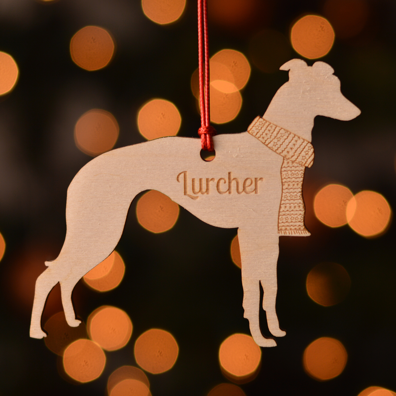 Personalised Lurcher Dog Decoration