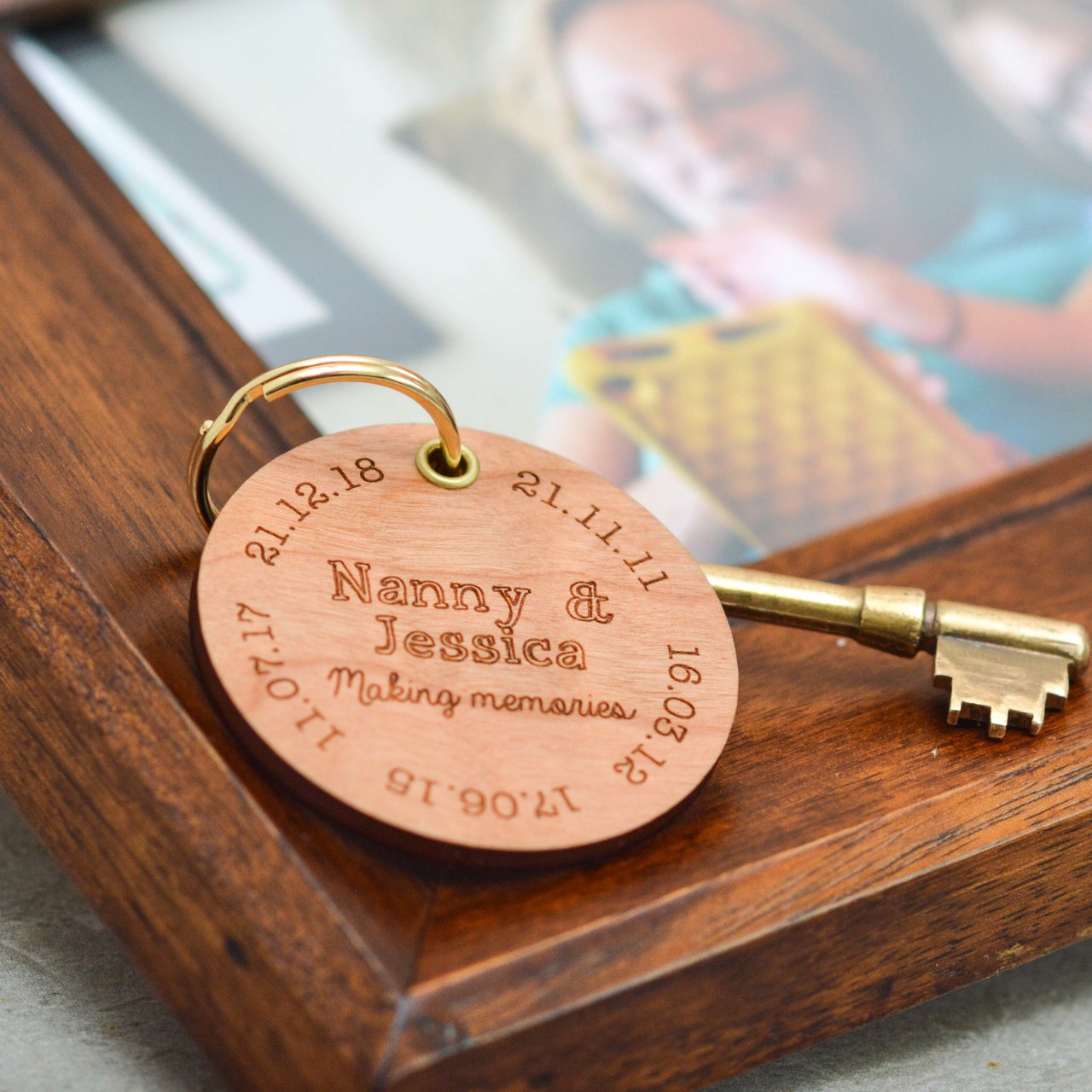Personalised Special Dates Mothers Day Keyring