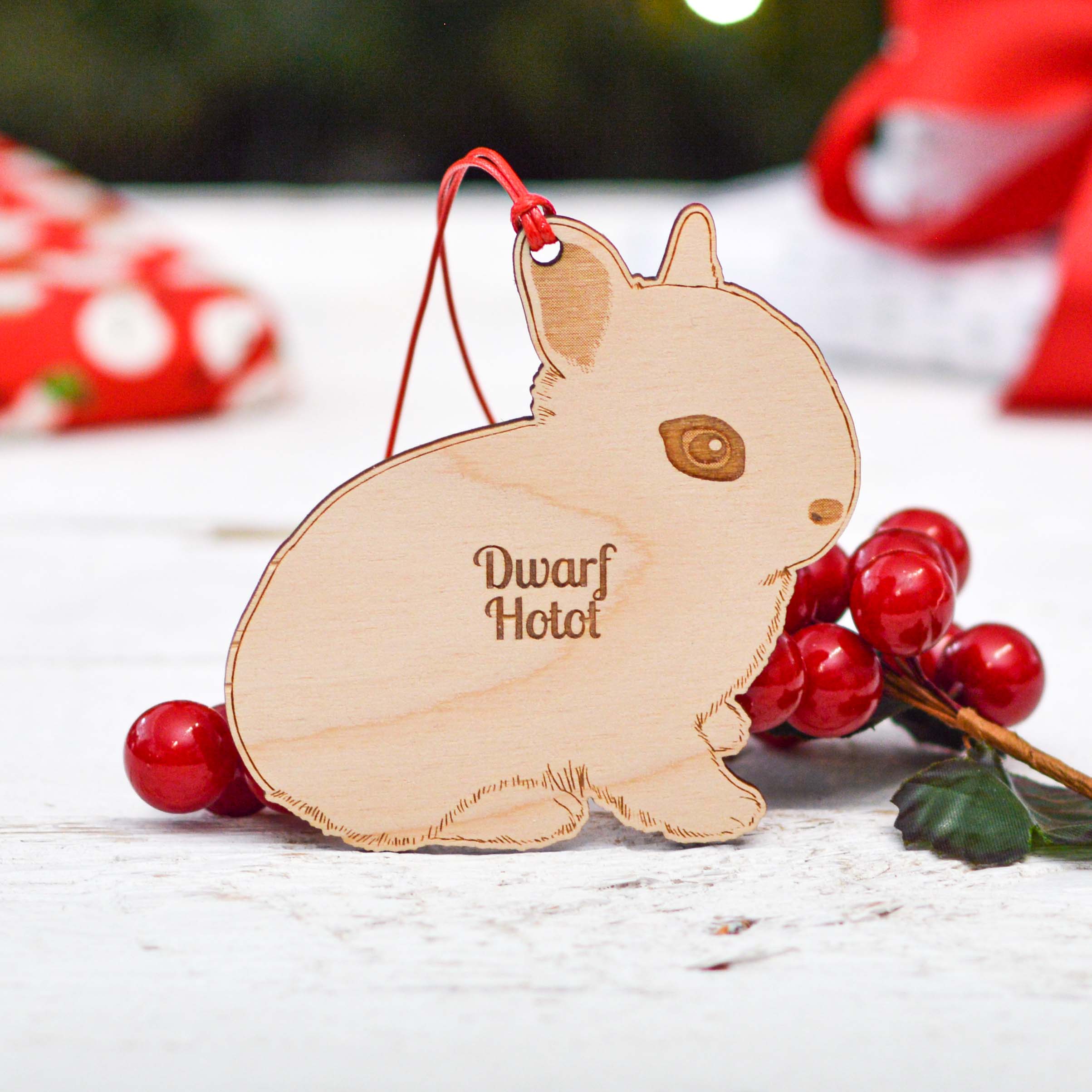 Personalised Dwarf Hotot Rabbit Decoration