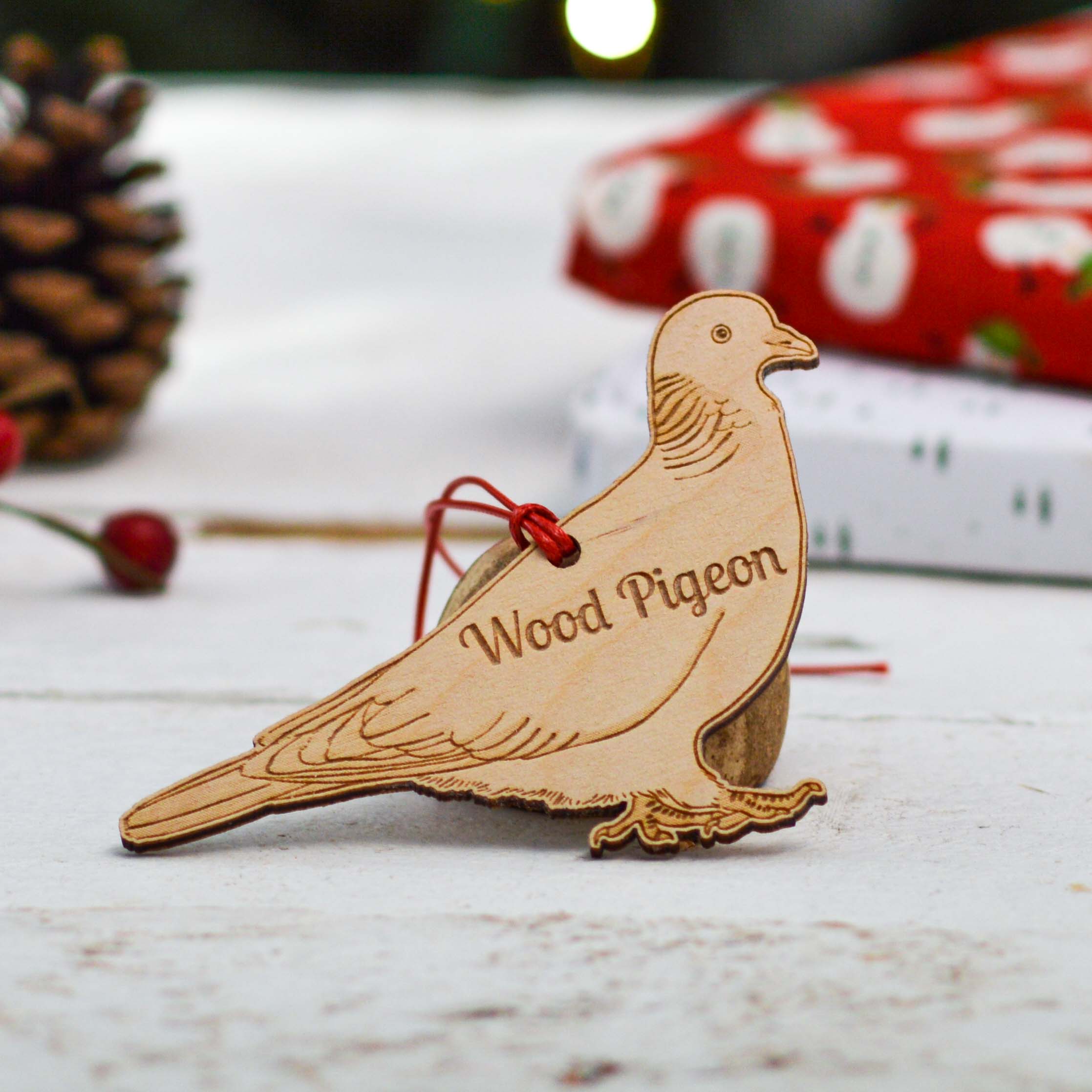Personalised Wood Pigeon Decoration