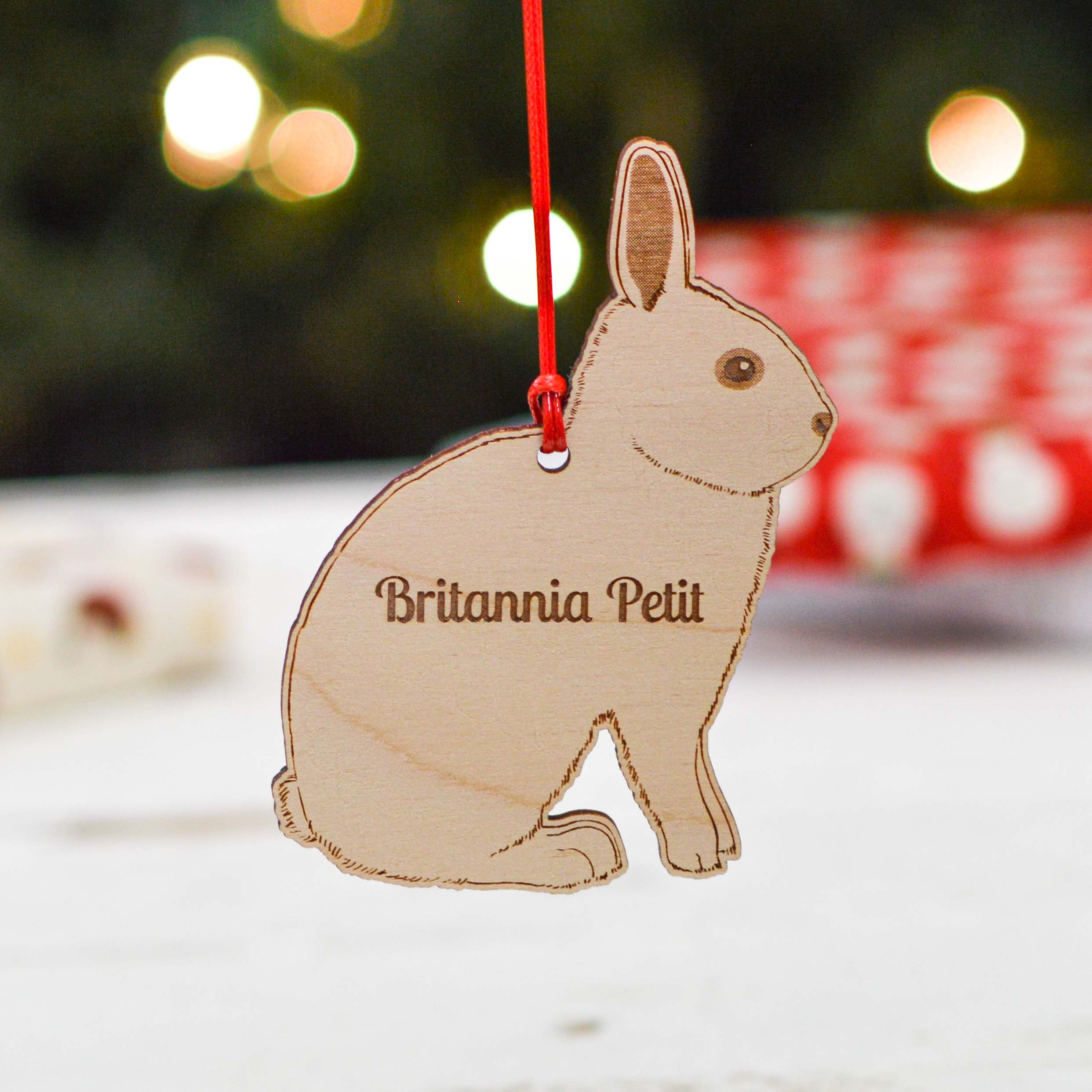 Personalised Britannia Petite Rabbit Decoration