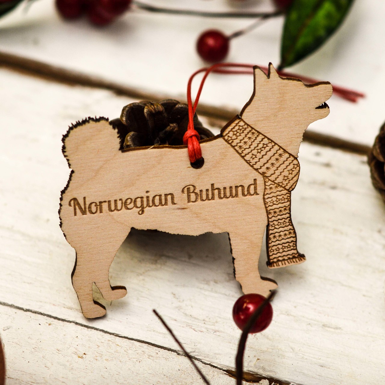 Personalised Norwegian Buhund Decoration