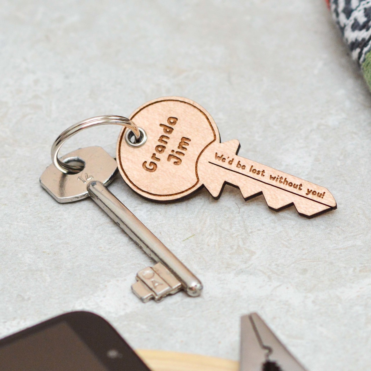 Personalised We’d be lost without you Fathers Day Keyring