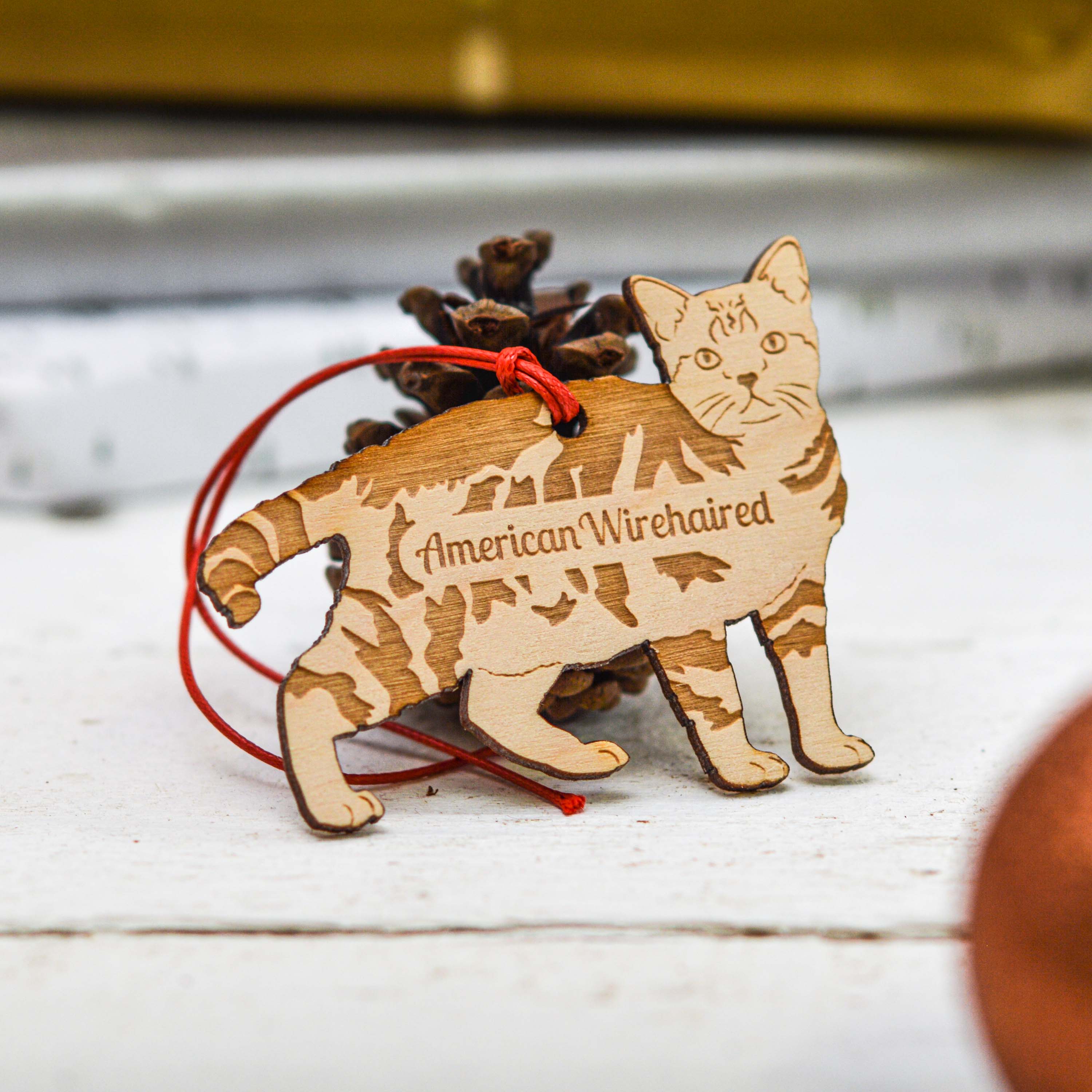 Personalised American Wirehaired Cat Decoration
