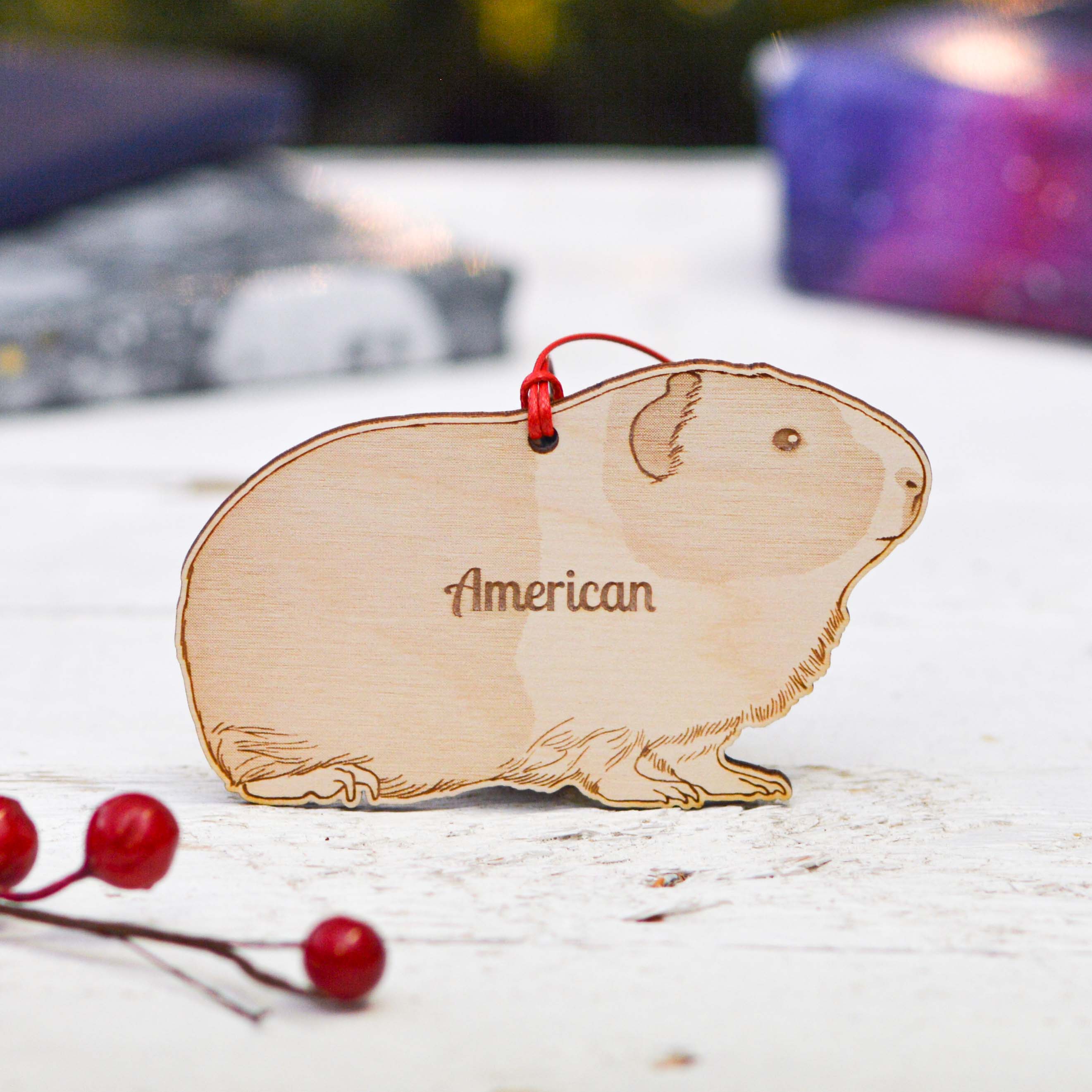 Personalised American Guinea Pig Decoration