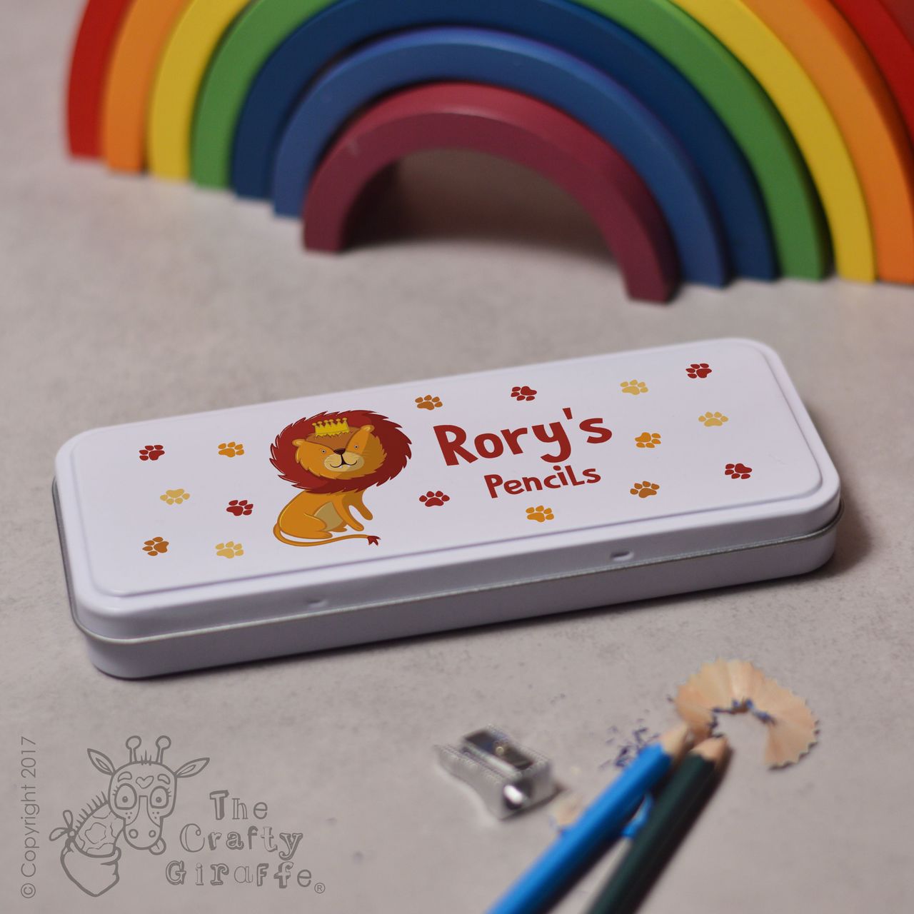 Personalised Lion Pencil Tin