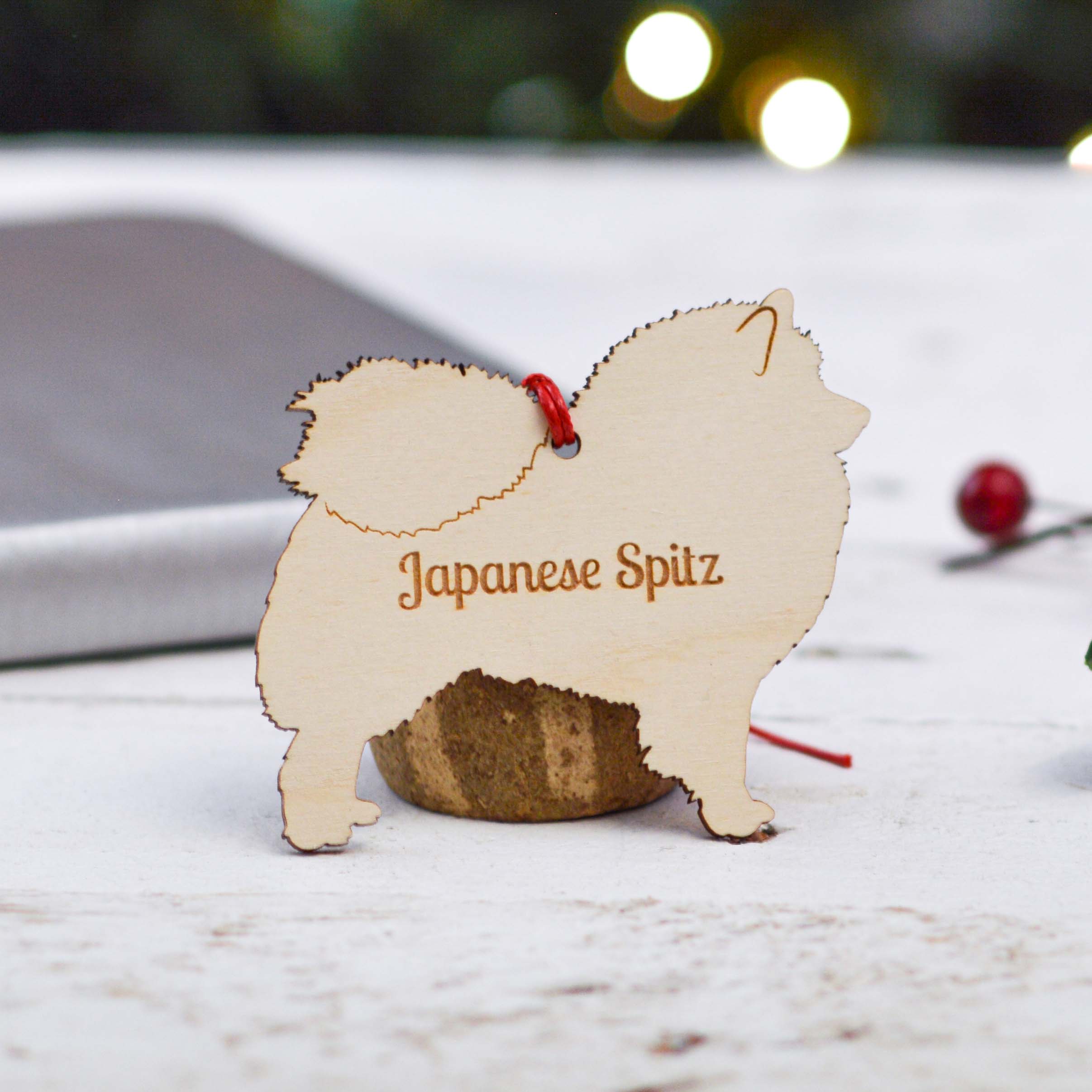 Personalised Japanese Spitz Dog Decoration