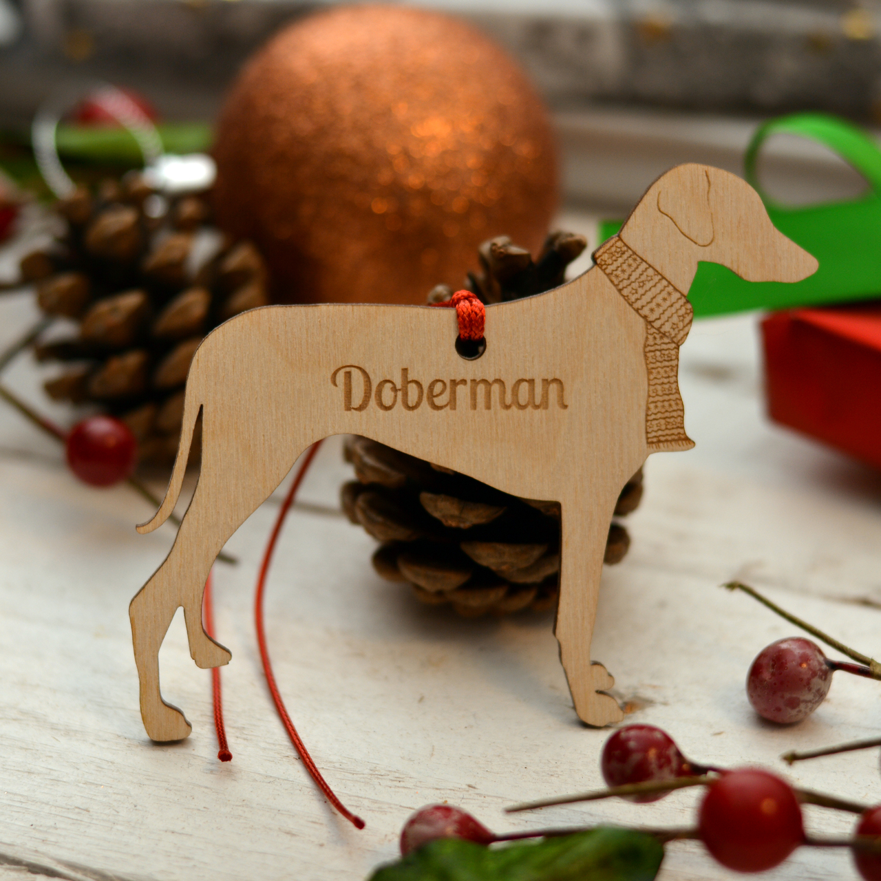 Personalised Doberman Dog Decoration – Long Tail