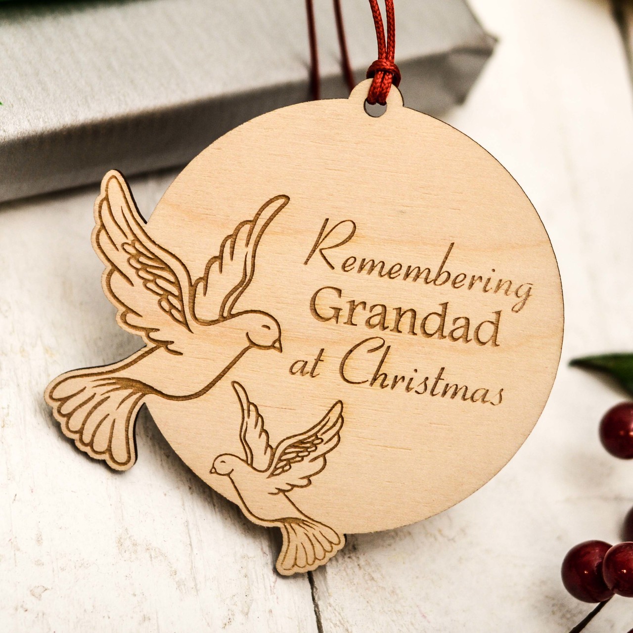 Personalised Doves Remembrance Decoration