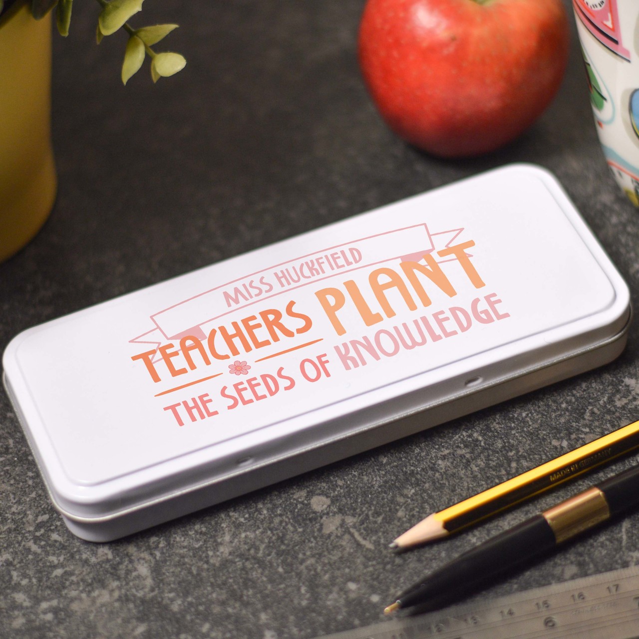 Personalised Teachers plant the seeds of knowledge Pencil Tin