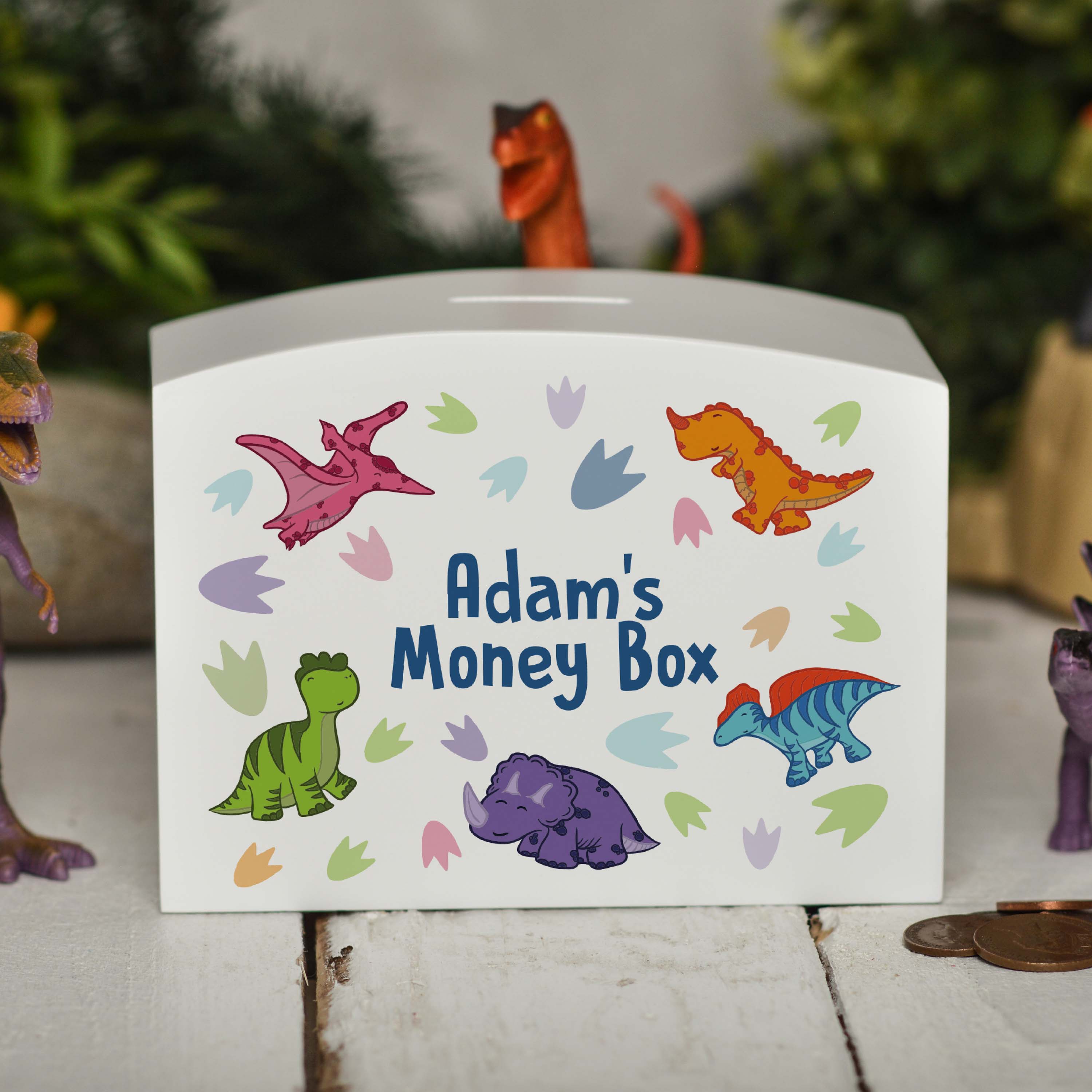 Personalised Dinosaur Money Box