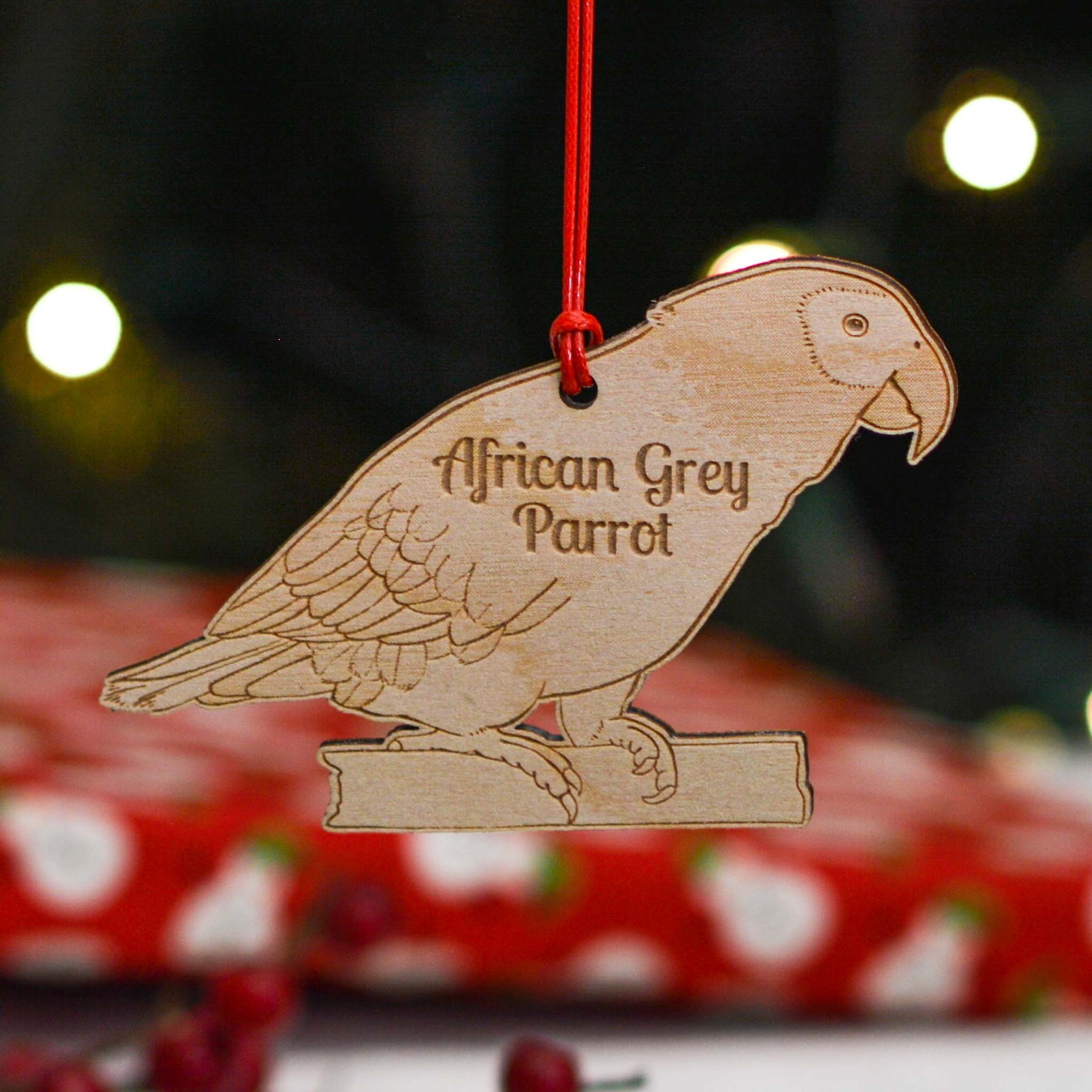 Personalised African Grey Parrot Decoration