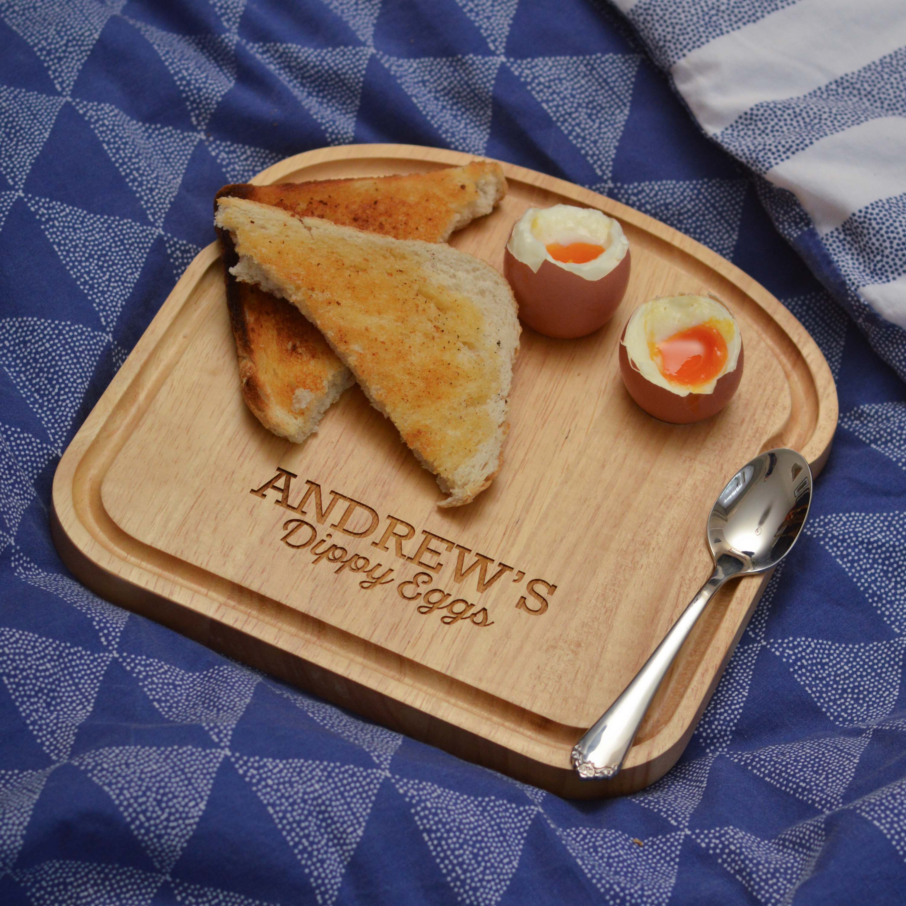Personalised Breakfast Egg Wooden Board – Dippy Eggs Valentine’s Day
