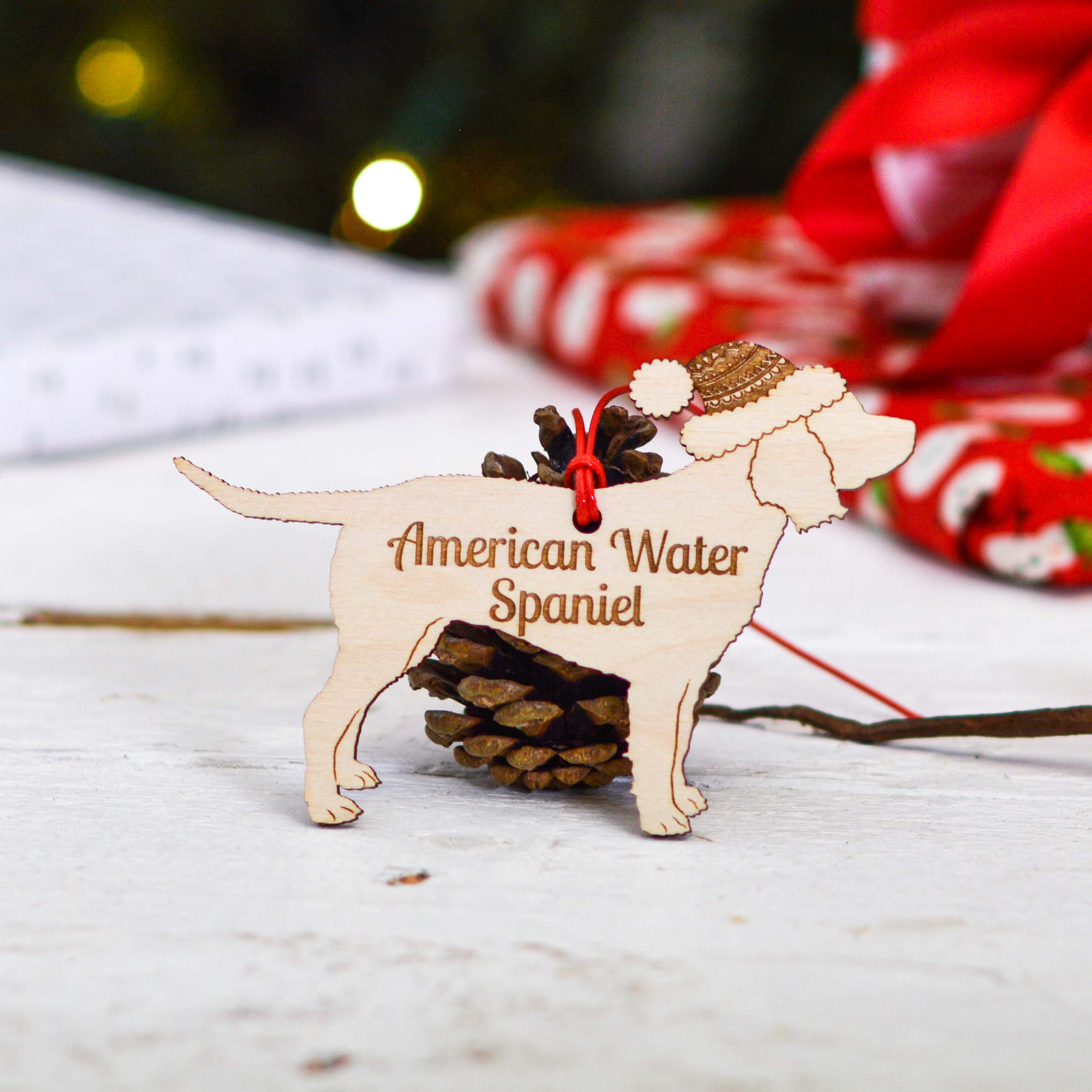 Personalised American Water Spaniel Dog Decoration