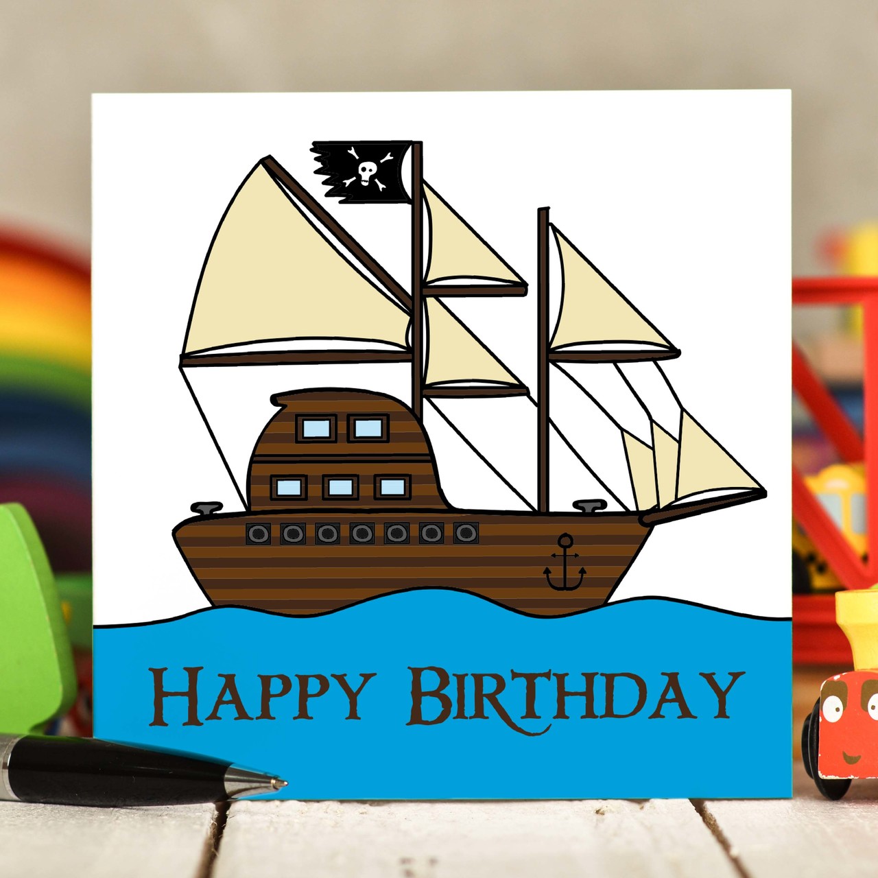 Pirate Ship Birthday Card