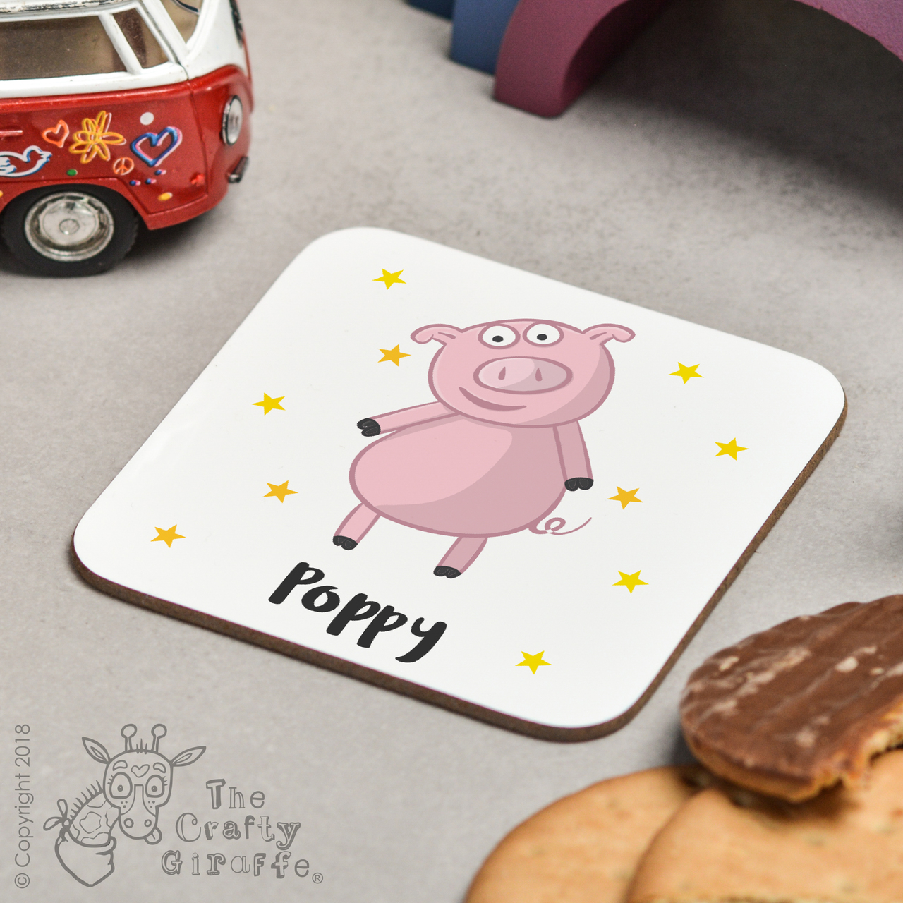 Personalised Pig Coaster
